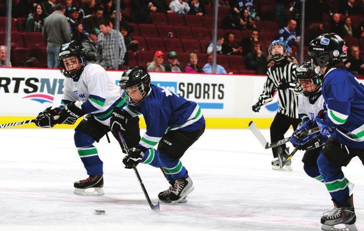 MINOR HOCKEY WEEKEND Watch your child s hockey team play a full threeperiod game on the home ice of the Vancouver Canucks in front of their family and