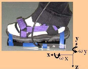 3, when the motion measurement device is worn under the foot, it is supposed that the subject is viewed from the lateral side and clockwise rotations are considered positive.