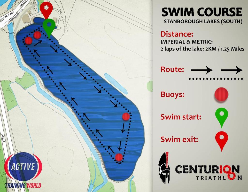 Swim Course You will be guided to the side of the lake at the swim start, straight after the race briefing. Swim hats are compulsory and will be provided.