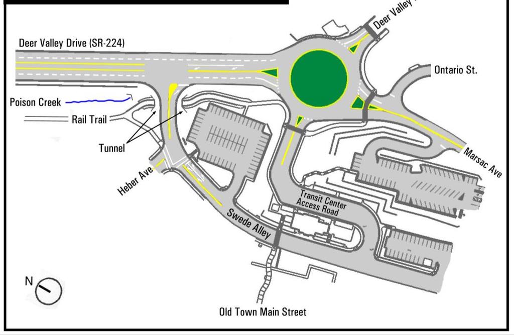 3. Deer Valley Roundabout Example This project example is included to showcase the use of a mountable raised lane divider island which is a key turbo roundabout design feature.