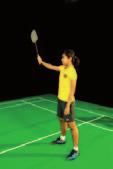 2. V-Grip The V-grip is used to play strokes where the shuttle is level with the player, on both the forehand and backhand sides.
