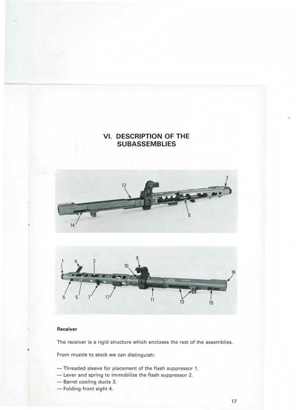 VI. DESCRIPTION OF THE SUBASSEMBLIES 2 Receiver The receiver is a rigid structure which encloses the rest of the assemblies.