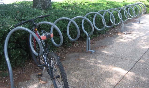 Figure 12: Three spiral style bike racks. See #51 diagrammed on the Lombardy Way plaza plan. Figure 13: Six bicycle U racks.