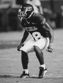 Emmanuel McDaniel (1992-95) led the Pirates in interceptions for three-straight years (1993-95) and earned First-Team All-South Independent honors in 1995.