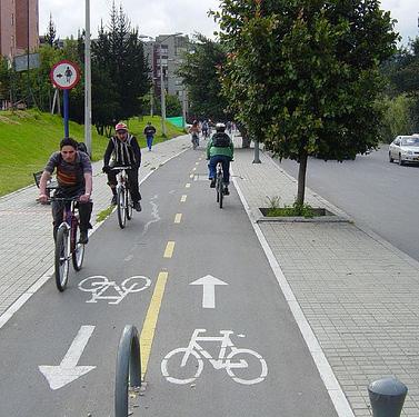 The additional lane allows cyclists to overtake each other safely.