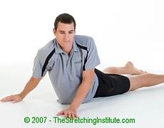 Rotating Stomach Stretch: Lie face down and bring your hands close to your shoulders.