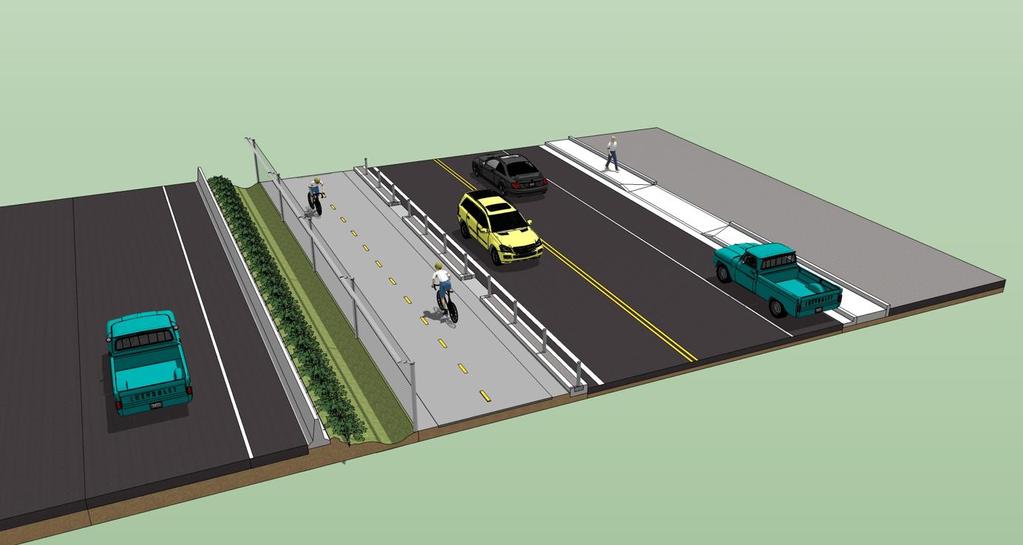 2-WAY CYCLE TRACK WITH BARRIER West