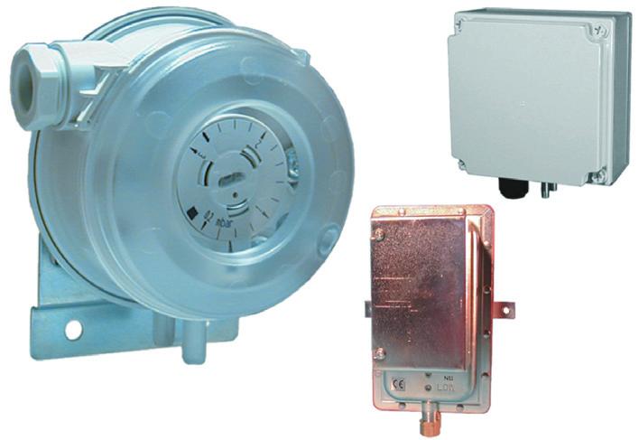 PRESSURE AIR DIFFERENTIAL PRESSURE SWITCHES EDA.. EFS.. To monitor air flow, dirty filters, flue draught, frost on coils & level. For positive, negative, vacuum & differential pressure.