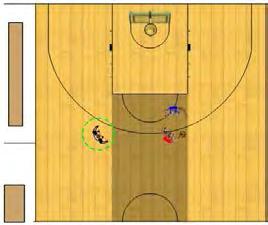 The trail official is responsible for watching the play around the ball, in particular the player dribbling, shooting or passing the ball and the defensive player or players guarding him.