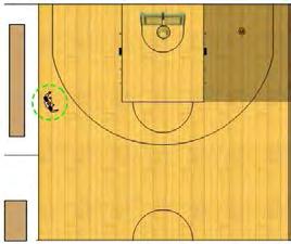 Diagram 5 With the ball in rectangle 4, in the corner furthest away to his right (Diagram 5), between the free-throw line extended and the endline, the trail official does not have responsibility for