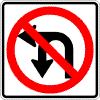 43. This sign means: Q43 a. No U-turn b. No left turn c. No left or U-turn Q44. L10 A 09 44.