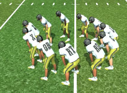 Edit Huddle By default all offense huddles look at their 40-yard line and all defense huddles look at their