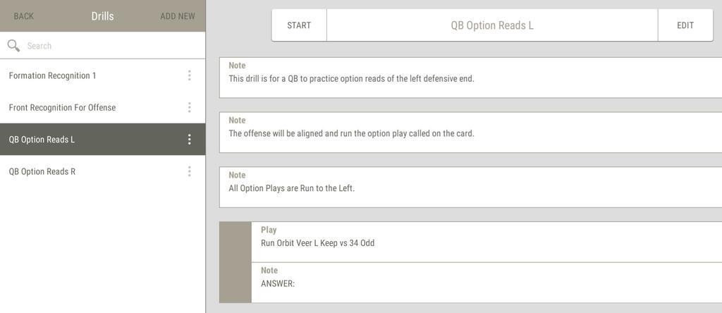 3.9 Drills Drills turn your Plays into virtual flashcards, allowing players to get mental reps anytime.