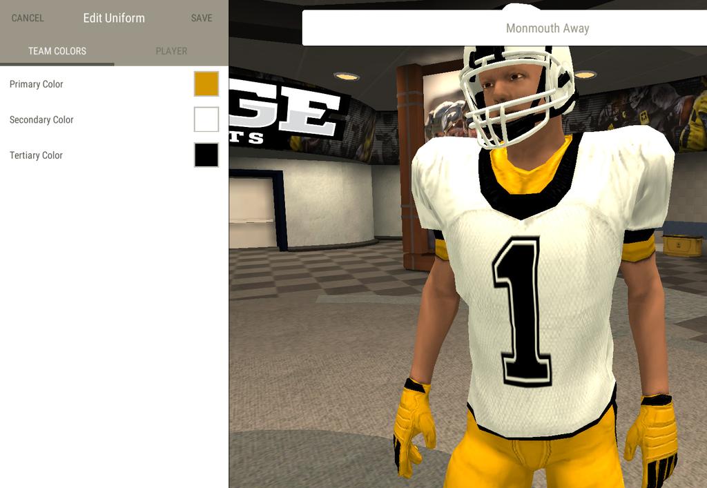 All new teams come with default GoArmy Edge offense and defensive uniforms. You will need to create a new uniform to apply your team s colors.