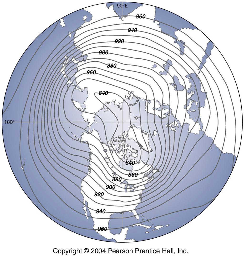 Isobars- lines connecting places of equal pressure on a map.