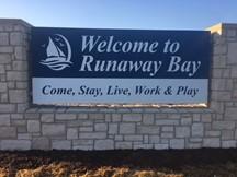 This sign would not have been possible without the cooperation of Greater Runaway Bay Alliance, Runaway Bay Economic Development Corporation and The City of Runaway Bay.