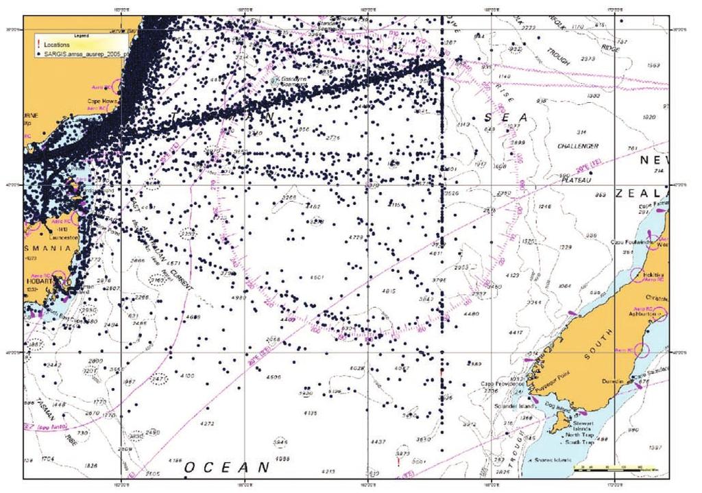 Figure 1: Map of ship route activity