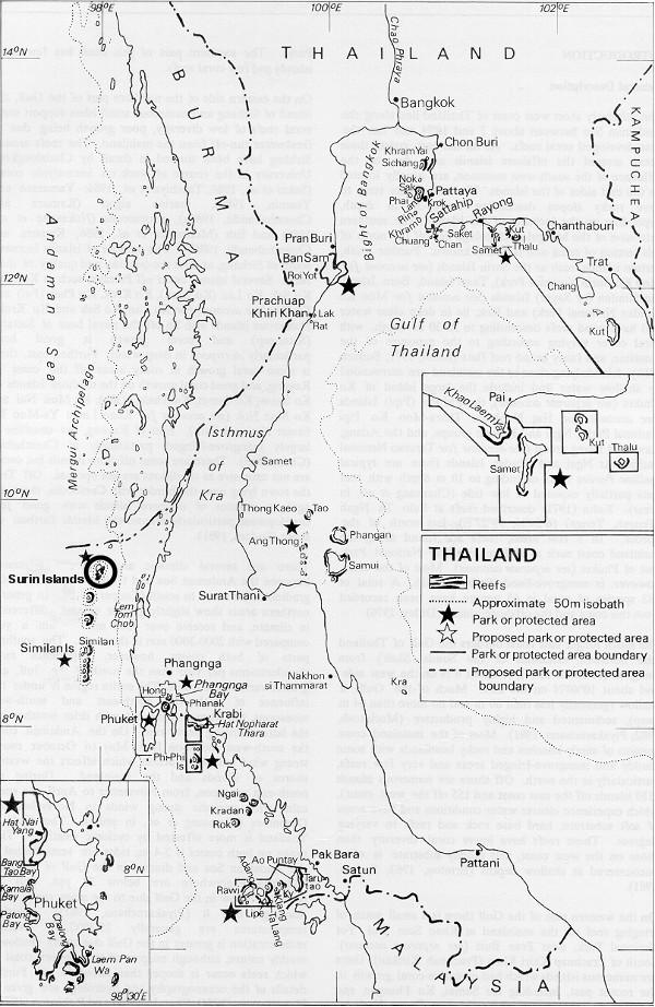 Figure 1.1: Location of Surin Islands in the Andaman Sea 2.