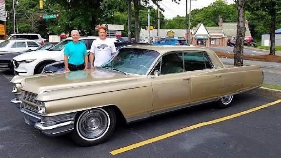 MAY DEBUTS Reporter: Gary Heichelbech Photographer: Christopher Conway Mark Nichols and Herman Runyan: 1964 Cadillac Fleetwood. Sierra Gold with Sandalwood leather interior.
