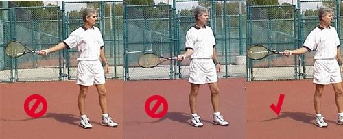 BACKSWING DEPTH AND DROP THE RACKET FACE BEFORE LIFTING The accompanying photos relate to backswing depth, dropping the racket face before lifting, and dropping the racket race below the hand