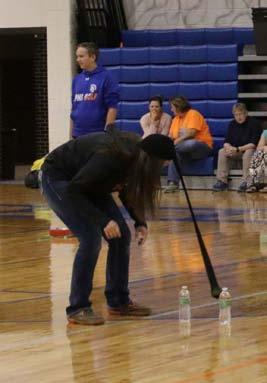 On Thursday was the traditional volleyball game between the Homecoming Royalty and the Staff. Score wasn t kept.