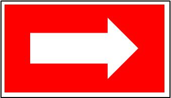 The route from the car park to the start will be marked with black arrows on a yellow background. An example of each of these signs is below.
