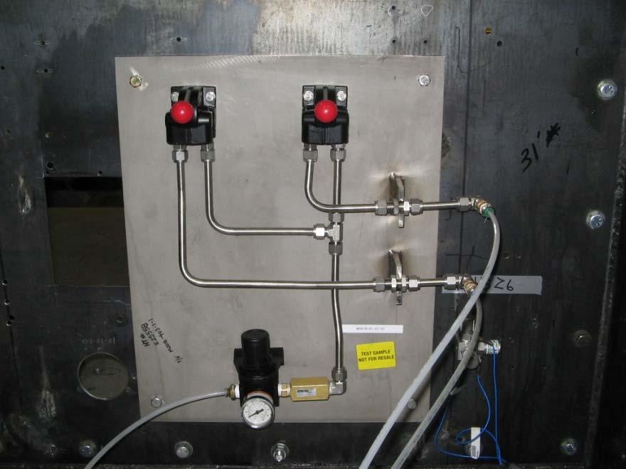 Components include manual valves and pressure switches Safety