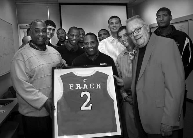 home in 2012. A sketch of the hardwood floor revealed the words Bill Frack Court etched along one of the sidelines.