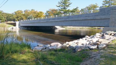 This crossing on the Rapid River, a key tributary in the Chain of Lakes Watershed, had a deteriorating 60 ft undersized bridge that was restricting the natural movement of the river, contributing a