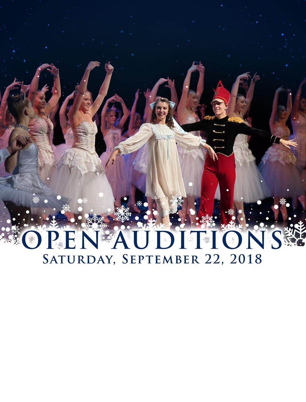 Storm Dance Alliance s 15 th Annual holiday spectacular The Nutcracker Ballet Ages 3-5 2:30-3:15pm Ages 6-8 3:30-4:30pm Ages 9-12 4:45-5:45pm Ages 13+ 6:00-7:00pm Special Parts Auditions: 7:00pm Ages