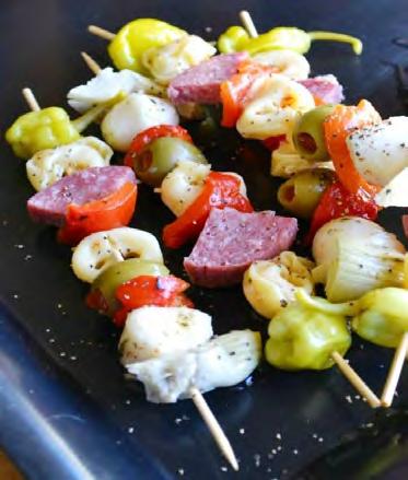 We ve all made appetizers on skewers, fruit or little weenies, bell pepper and pineapples perhaps. Well this recipe is an Antipasti Salad on a Skewer. Fun idea huh!