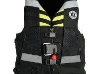 Mustang Universal Swiftwater Rescue PFD The Universal Swiftwater quick-release rescue vest by Mustang is a high buoyancy USCG approved Type V PFD.