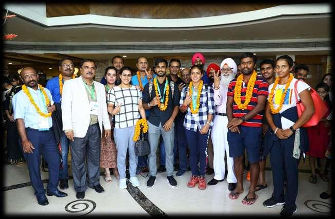 Chef de Mission of Indian Contingent for the Games and Ms Manpreet Kandhari, Technical Delegate for Tennis at the Games, were also welcomed.