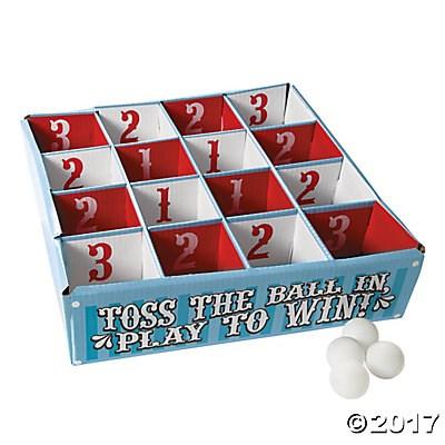 Ping Pong Ball Toss Set out fish bowls or use large plastic cups for this fun game. If you use large plastic cups hot glue them onto a large piece of thick cardboard.