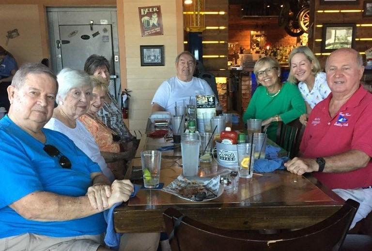 The August lunch at Fords Garage was a new eatery for several members.