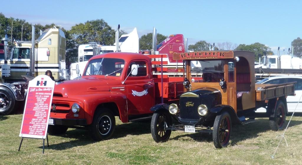 display of trucks, tractors, steam traction
