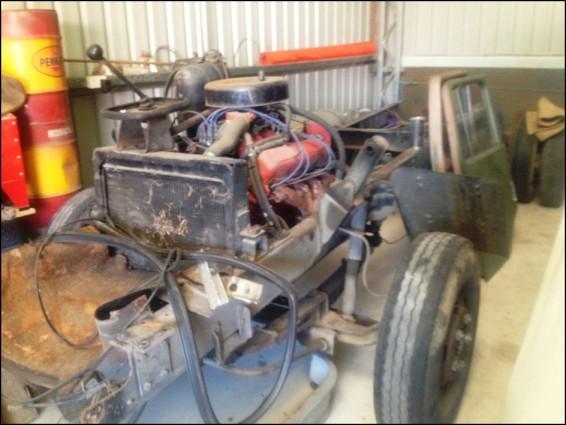 Comes with spare - engine, gearbox, front & rear axles, gas tank and set of 7 wheels with tyres. $3000 The steel for banana-back tray is an extra.