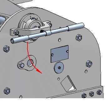 Move to the brake side of the winch. 4.4. Turn the brake handle toward the back of the winch to tighten the brake disk against the winch side plate. 4.7.
