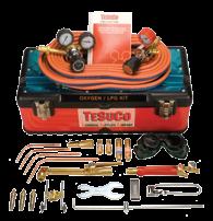 WELDING, BRAZING AND CUTTING KITS The Tesuco oxygen / acetylene and oxygen / LPG gas kits have been designed to include the equipment needed for the majority of welding, brazing and cutting