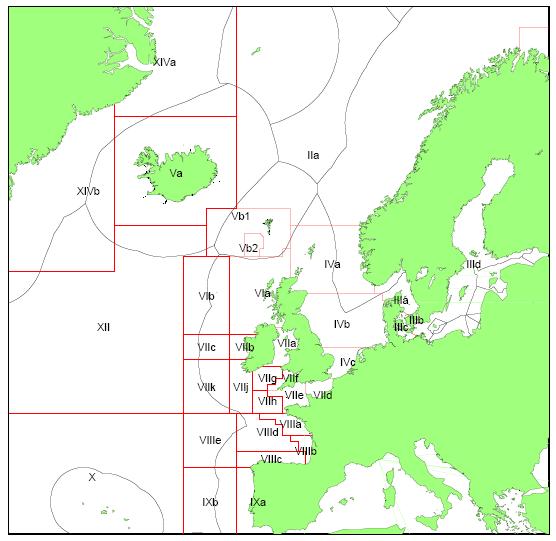 Cod stocks Northeast Atlantic NE Arctic East- Greenland Norwegian Coastal Iceland Faroe-plateau