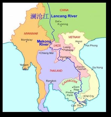 Figure 1. Map of the States surrounding the Mekong River Source: http://mekong-delta.