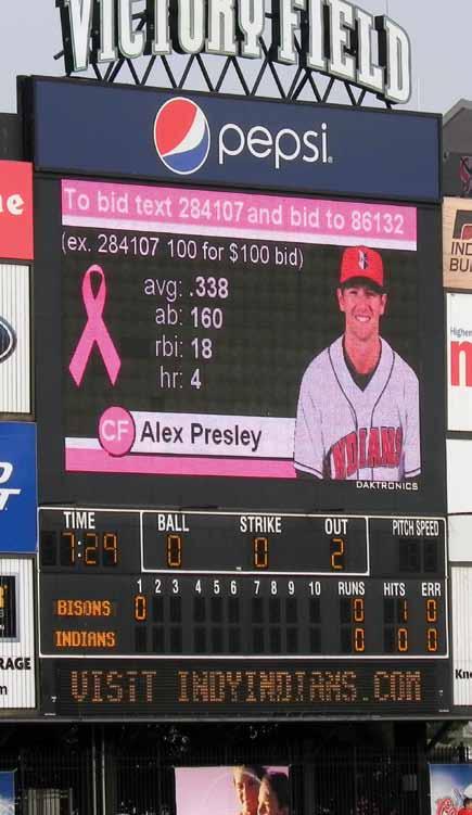 during a special game each year to create awareness about breast health and our efforts to treat breast cancer.