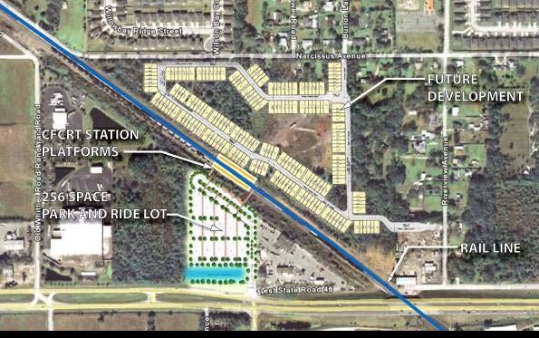 central florida commuter rail sanford station 256-space park-n-ride lot with bus drop off area 6.