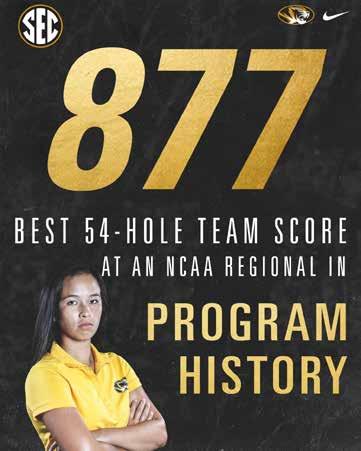TOP LEFT/RIGHT: Mizzou qualified for the 2018 NCAA Regionals as a team, and made the most of the appearance, finishing 10th