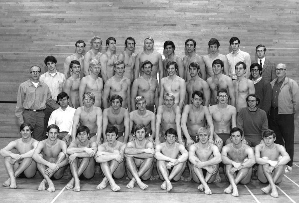 NCAA CHAMPIONS 1970 > Larry Barbiere (100 back), Gary Hall (400 IM), and Mark Spitz (100 fly) took home individual swimming titles.