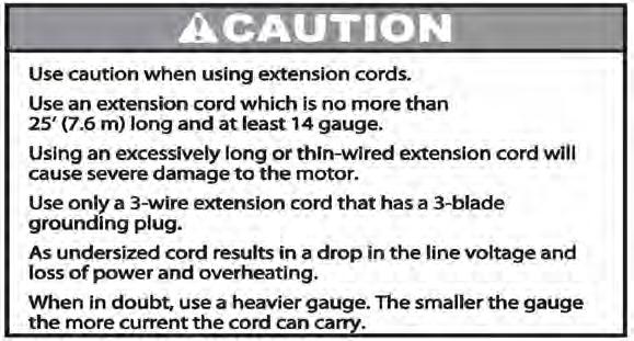 e lectrical power e lectrical power r equirements DANGER electrical extension c ord Inspect all electrical extension cords to ensure that they are free of SHOCK There is a danger of electric shock.
