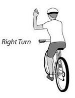These hand signals should be used during the competition at the Bike Rodeo on November 24.