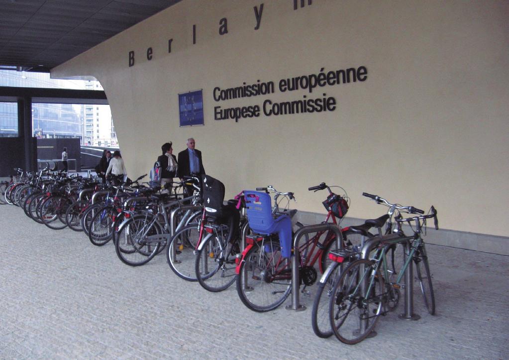 Cyclists & Cycling Around the World Raising the profile: highly visible cycle parking at key attractors, European Parliament Photo: P.