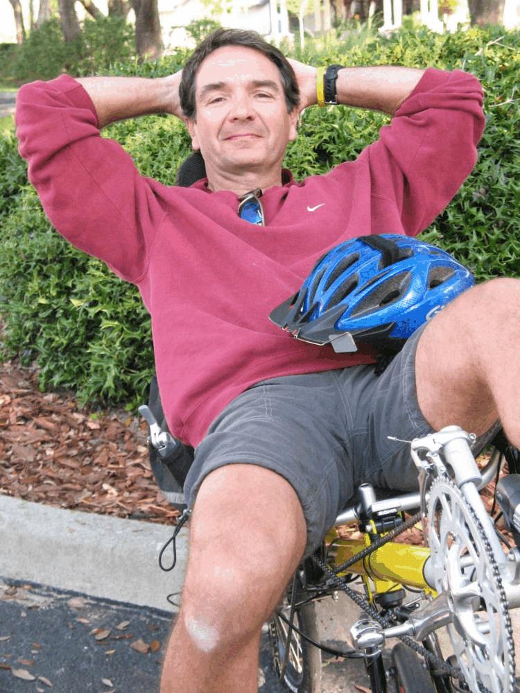 GCC Rider Ossa finds new ways to enjoy cycling W hile there are many recumbent riders in GCC, James Ossa's low rider pedigree runs deep - he's now owned 13 - and tucked away in his home a visitor