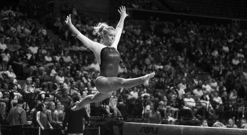 IN THE KNOW: A SPECTATOR S GUIDE TO WOMEN S GYMNASTICS 4Team Competition Collegiate team competition involves the totaling of the five best individual scores on each event to arrive at a team score.